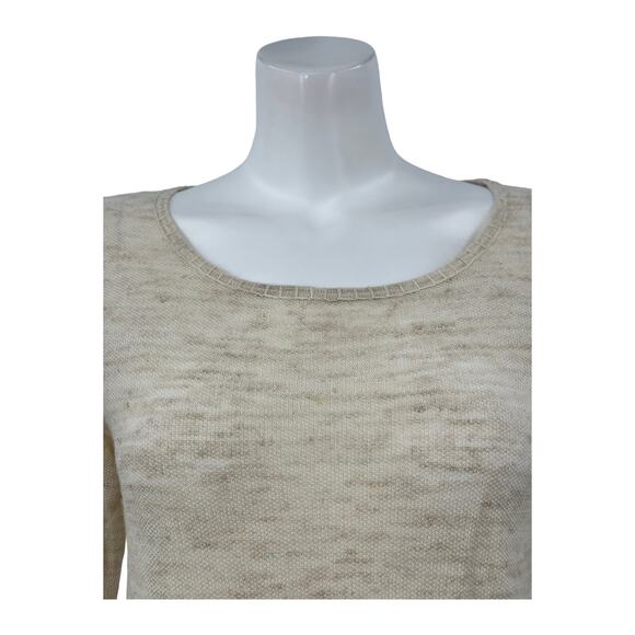 Joie Sweater‎ Women XS Annalie Fringe Wool Linen Beige Knit Relaxed Boho Beachy - Picture 2 of 9